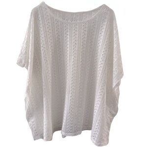 Women’s White Swim Batwing Cover Up Top